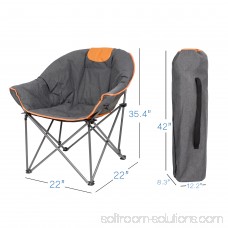 SunTime Sofa Chair, Oversize Padded Moon Leisure Portable Stable Comfortable Folding Chair for Camping, Hiking, Carry Bag Included